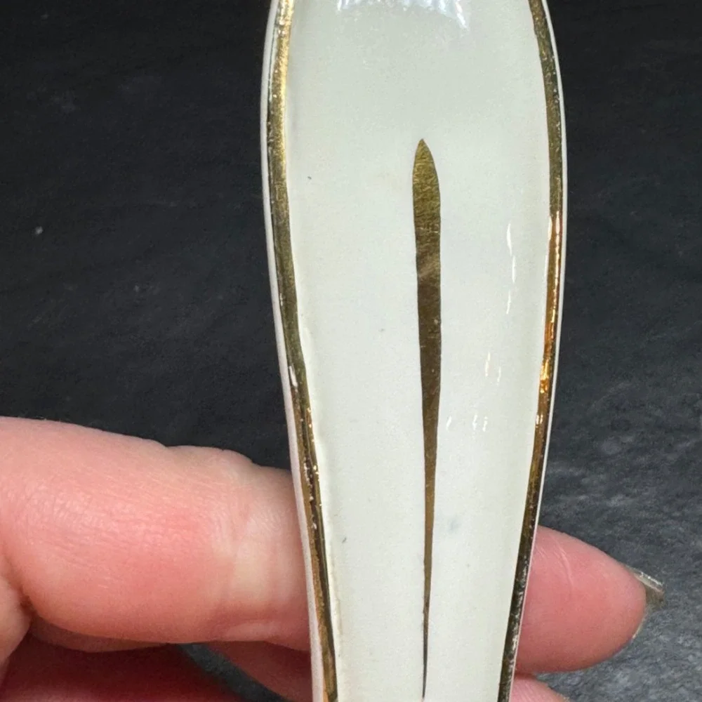 Vintage Bavaria Porcelain Floral Cake Server Gold Trim German China 5706